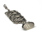 Antique Watch Fob - Victorian Sterling Silver Nature Inspired Bird Chain Engraved FNMK - Repousse Floral Panel Link Drop Fine Unisex Jewelry