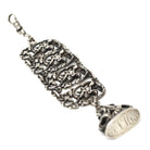 Antique Watch Fob - Victorian Sterling Silver Nature Inspired Bird Chain Engraved FNMK - Repousse Floral Panel Link Drop Fine Unisex Jewelry