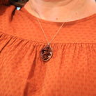 Vintage Cherub Pendant - Mid Century Silver Cherub Angel Baby Necklace - Circa 1960s Era Leaf Statement Plastic Fashion Accessory Jewelry