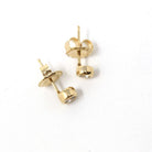 Bezel Diamond Earrings - Contemporary Custom 14k Yellow Gold .24 CTW Natural Old European Cut Gemstones - Post Stud Fine Minimalist Jewelry
