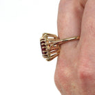 Tourmaline Halo Ring - Modern Era 14k White Gold Large Oval Natural Pink Gemstone Diamond Cluster - Estate Size 7 1/2 Statement Fine Jewelry