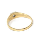 Vintage Diamond Ring - Mid Century 10k Yellow & White Gold Natural Gemstone Wedding Band - Circa 1940s Era Size 7 1/2 Fine Statement Jewelry