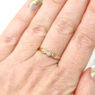 Vintage Diamond Ring - Mid Century 10k Tri Color Gold Natural Round Solitaire Gemstone Engagement - Circa 1960s Size 5 3/4 Leaf Fine Jewelry