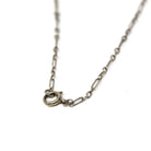 Vintage Chain Necklace - Art Deco 14k White Gold Decorative Paper Clip Link - Circa 1920s Era Spring Ring Clasp Dainty Accessory Jewelry