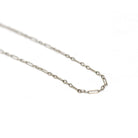 Vintage Chain Necklace - Art Deco 14k White Gold Decorative Paper Clip Link - Circa 1920s Era Spring Ring Clasp Dainty Accessory Jewelry