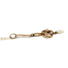 Edwardian Lavalier Necklace - Antique 10k Yellow Gold Natural Diamond Baroque Seed Pearl Gemstone Charm Pendant - Circa 1900s Fine Jewelry