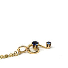 Antique Question Mark Charm - Edwardian 14k Yellow Gold Created Blue Sapphire Gemstone Necklace Pendant - Circa 1910s Stick Pin Fine Jewelry