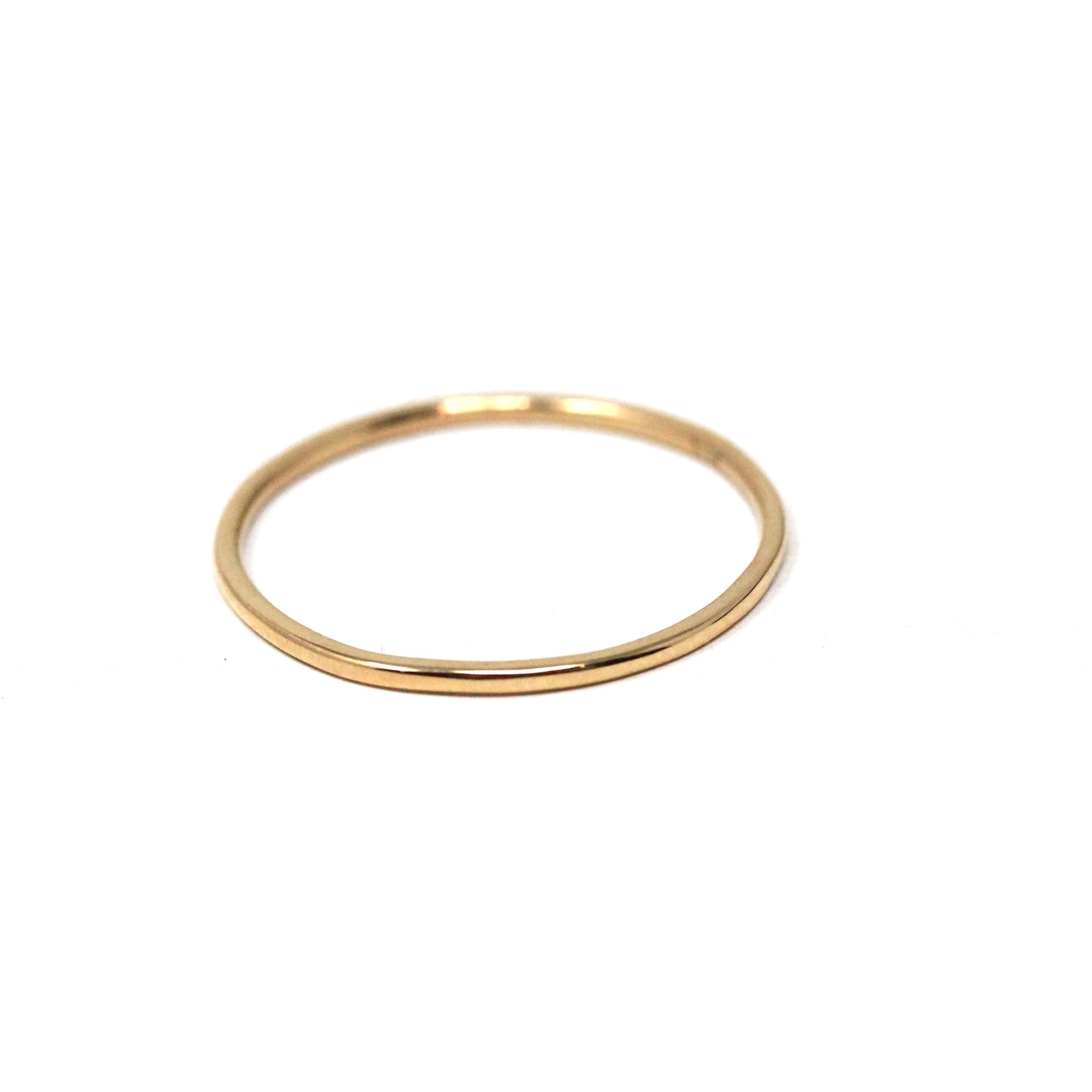 Upcycled Gold Band - Modern 14k Yellow Gold Stick Pin Conversion Ring - Estate Size 5 Minimalist Sleek Unisex Dainty Stacking Fine Jewelry