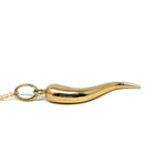 Italian Horn Charm - Retro 14k Yellow Gold Italy Cornicello Good Luck Pendant Necklace - Vintage 1970s Era Ward Off Evil Amulet Fine Jewelry