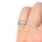 Wheat Eternity Band - Vintage Art Deco Style Platinum Eternity Pattern Wedding Ring - Modern Estate Size 5 Fine Engraved Stacking Jewelry