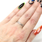 Art Deco Flower Band - Vintage 18k White Gold Geometric Eternity Ring - Circa 1930s Era Wedding Size 6 Bridal White Rose Fine 30s Jewelry