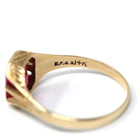 Created Ruby Ring - Art Deco 14k Yellow Gold Emerald Cut Red Gemstone - Vintage Circa 1930s Era Size 12 1/2 July Birthstone Fine Jewelry