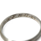 Antique Wedding Band - Art Deco 18k White Gold "T.O.M. to H.P. 10-15-27" Eternity Flower Ring - Vintage 1920s Size 7 1/4 Bridal Fine Jewelry