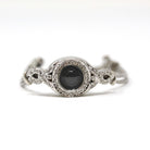 Converted Watch Bracelet - Vintage 14k White Gold Diamond Accented Case - Circa 1950s Fine Petite Collectible Deco Style Mid Century Jewelry
