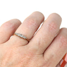 Vintage Diamond Ring - Mid Century 18k Yellow & White Gold Five Gemstones Wedding Band - Circa 1940s Size 5 Fine Statement Bridal Jewelry