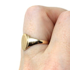 Letter "D" Signet Ring - 14k Yellow Gold Oval - Modern Circa 2000's Era Size 6 1/4 Engraved Initials Letters Minimalist Simple Fine Jewelry