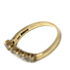 Modern Chevron Ring - Vintage 9k Yellow Gold Cubic Zirconia CZ Gemstones - Modern Estate 1988 Size 7 1/4 Wedding Band Stacking Fine Jewelry