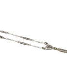 Rock Crystal Quartz Necklace - Art Deco 14k White Gold Natural Diamond Pendant Original Chain - Circa 1930s Statement Filigree Fine Jewelry