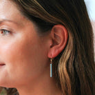 Edwardian Jewelry Set - Antique 14k Yellow Gold Blue Enamel Bar Pendant Necklace & Drop Earrings - Circa 1900s Era Seed Pearl Fine Jewelry