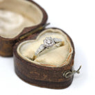 Vintage Diamond Ring - Mid Century Era 18k Yellow & White Gold Natural Gemstone Engagement - Circa 1960s Size 5 Two Tone Fine Bridal Jewelry