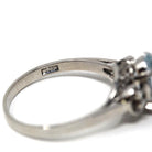 Aquamarine & Diamond Ring - Estate Platinum Oval Blue Natural Gemstones - Modern Size 8 Statement Fine Cocktail March Birthstone Jewelry