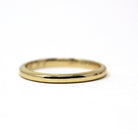 Vintage Wedding Band - Mid Century 14k Yellow Gold Plain Unadorned Polished Ring - Dated "29.9.45" Size 7 1/2 Stacking Dainty Fine Jewelry
