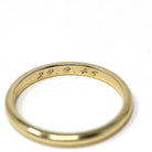 Vintage Wedding Band - Mid Century 14k Yellow Gold Plain Unadorned Polished Ring - Dated "29.9.45" Size 7 1/2 Stacking Dainty Fine Jewelry