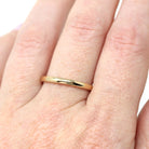 Estate Wedding Band - Minimalist 14k Yellow Gold Unadorned Plain Polished Ring - Modern Size 7 Simple Stacking Fine Statement Jewelry