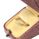 Vintage Wedding Band - Mid Century 14k Yellow Gold Plain Dainty Bridal Ring - Dated 1946 Size 5 3/4 Stacking Art Carved JR Wood Fine Jewelry