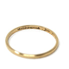 Vintage Wedding Band - Mid Century 14k Yellow Gold Plain Dainty Bridal Ring - Dated 1946 Size 5 3/4 Stacking Art Carved JR Wood Fine Jewelry