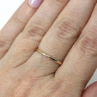 Vintage Wedding Band - Mid Century 14k Yellow Gold Plain Dainty Bridal Ring - Dated 1946 Size 5 3/4 Stacking Art Carved JR Wood Fine Jewelry