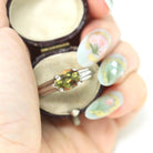 Estate Andalusite Ring - Modern Platinum Solitaire Natural Gemstone East West Green Orange - Size 7 1/2 Alternative Engagement Fine Jewelry