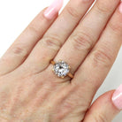 Created Spinel Ring - Mid Century 10k White Gold Round Faceted White Gem - Vintage Circa 1940s Size 6.5 Statement Fine August Birth Jewelry