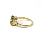 Natural Peridot Ring - Edwardian 14k Yellow Gold 1.24 CT Green Gemstone - Antique Circa 1910s Era Size 6 1/4 August Birthstone Fine Jewelry