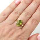 Natural Peridot Ring - Edwardian 14k Yellow Gold 1.24 CT Green Gemstone - Antique Circa 1910s Era Size 6 1/4 August Birthstone Fine Jewelry