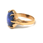 Dark Gray Opal Ring - Estate 18k Yellow Gold Oval Cabochon Cut 3.45 CT Gem - Modern Circa 1990s Size 7 3/4 October Birthstone Fine Jewelry