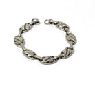 Vintage Leaf Bracelet - Mid Century Sterling Silver Nature Inspired Statement Design - Circa 1940s Era Collectible Signed Danecraft Jewelry