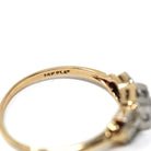 Mid Century Engagement Ring - 14k Yellow Gold & Platinum Natural Diamond Cluster - Vintage Circa 1950s Era Size 9 1/4 Fine Statement Jewelry