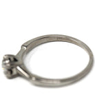 Mid Century Ring - Vintage 18k White Gold Solitaire Diamond Engagement - Circa 1950s Era Size 7 1/4 Illusion Head Fine Statement Jewelry