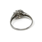Vintage Diamond Ring - Art Deco 18k White Gold Natural Old European Solitaire Engagement - Circa 1930s Era Size 7 1/4 Filigree Fine Jewelry