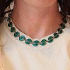 Vintage Enamel Jewelry Set - Mid Century Sterling Silver Green Enamel Leaf Links Necklace Bracelet - Circa 1950s Era David Anderson Jewelry