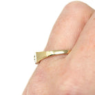 Vintage Diamond Ring - Mid Century 10k Yellow & White Gold Natural Gemstone Wedding Band - Circa 1940s Era Size 7 1/2 Fine Statement Jewelry