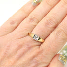 Vintage Diamond Ring - Mid Century 10k Yellow & White Gold Natural Gemstone Wedding Band - Circa 1940s Era Size 7 1/2 Fine Statement Jewelry