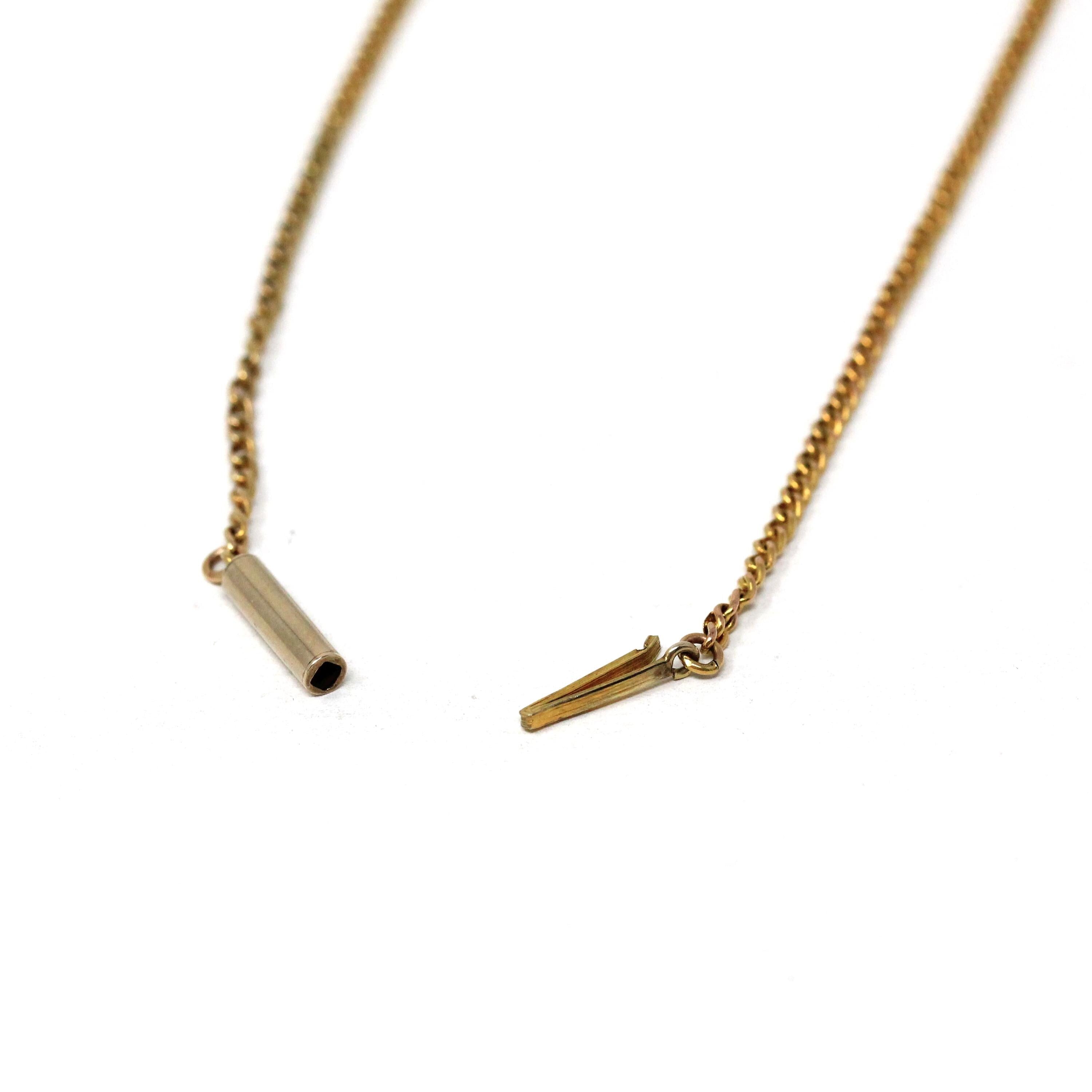 Vintage Curb Chain - Mid Century 9ct Yellow Gold 17 Inches Fashion Accessory Necklace - Vintage Circa 1940s Era Barrel Clasp Fine Jewelry