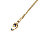 Antique Question Mark Charm - Edwardian 14k Yellow Gold Created Blue Sapphire Gemstone Necklace Pendant - Circa 1910s Stick Pin Fine Jewelry