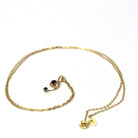 Antique Question Mark Charm - Edwardian 14k Yellow Gold Created Blue Sapphire Gemstone Necklace Pendant - Circa 1910s Stick Pin Fine Jewelry