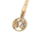 Estate Libra Charm - Modern 14k Yellow Gold Scales Astrological Sign Necklace Pendant - Circa 1990s Zodiac Celestial Air Element 90s Jewelry