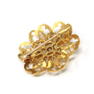 Antique Flower Brooch - Edwardian Era 10k Yellow Gold Natural Opal & Diamond Sunburst Pin - Circa 1900s Fine October Birthstone Jewelry