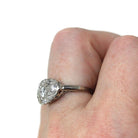 Mid Century Diamond Cluster Ring - 14k White Gold East West Princess Anniversary Statement - Vintage 1940s Cocktail Natural Gem Fine Jewelry