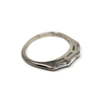 Diamond Wedding Band - Mid Century Era 14k White Gold Natural Baguette Gemstone Ring - Circa 1960s Size 4 3/4 Fine Bridal Stacking Jewelry